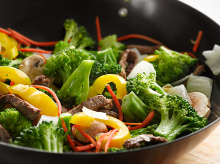 Stir fried vegetables in olive oil